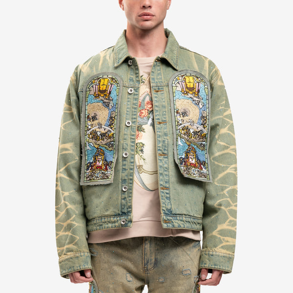 Men Who Decides War Trucker Jacket Unfurled Denim Jacket