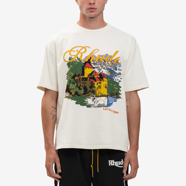 Rhude T-Shirt Chateau Alpes Tee in Vintage White