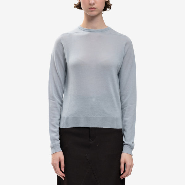 Rick Owens Sweater Ladies Biker Level Sweater in Pale Blue