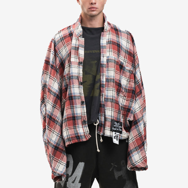 RRR123 Rivington Roi Rebis Mens Nazarene Plaid Shirt in Red