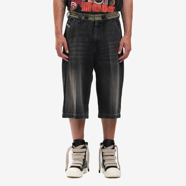 Mens DIESEL Clothing Brand Andre Loose Denim Shorts in Black