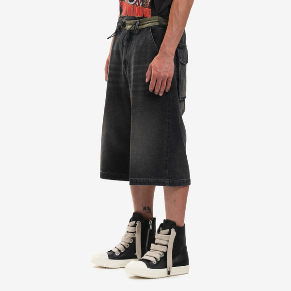 Mens DIESEL Clothing Brand Andre Loose Denim Shorts in Black