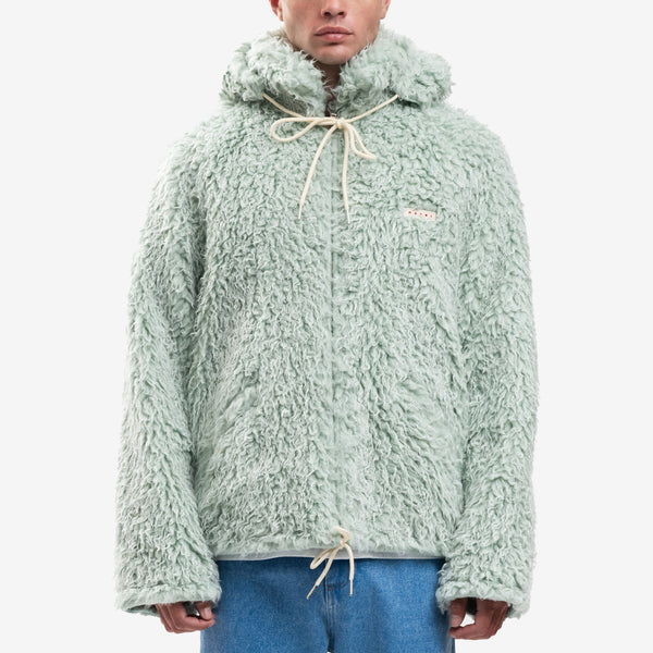 MARNI Zip Hoodie for Men Shaggy Faux Fur Zip Hoody