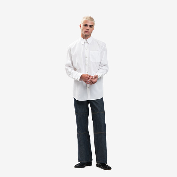 Mens Helmut Lang Shirts Apex Oversize Back in White