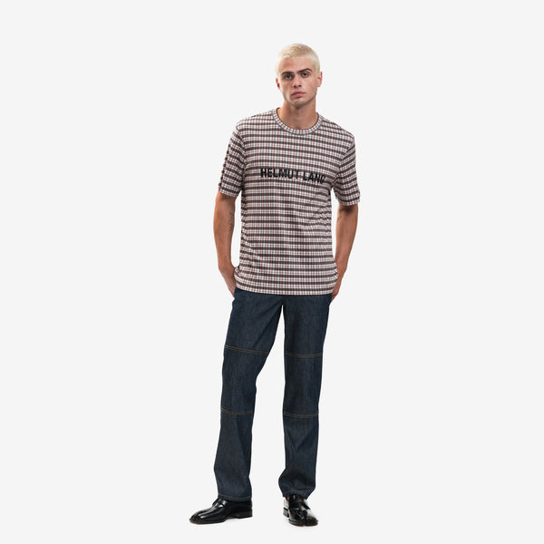 Helmut Lang Tee Mini Digital Check T-Shirt in Red