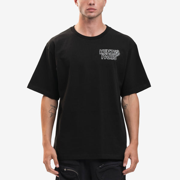 Mens KENZO Tee Constellation Embroidered T-Shirt in Black
