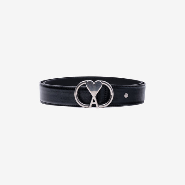 AMI Paris Brand Black Oval ADC Belt for Men 