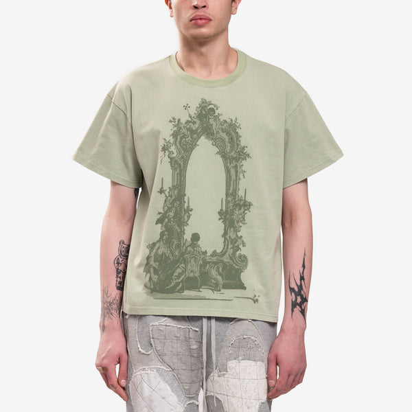 Mens Who Decides War Arc Window T-Shirt in Olive