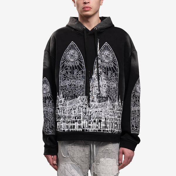 Mens Who Decides War Hoodie - Cathedral Hoody in Coal