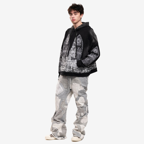 Mens Who Decides War Hoodie - Cathedral Hoody in Coal