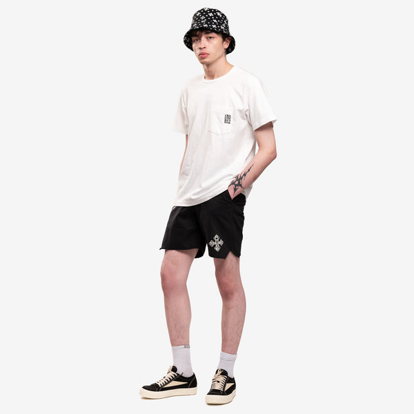 Rhude Shorts Cross Logo Twill in Black