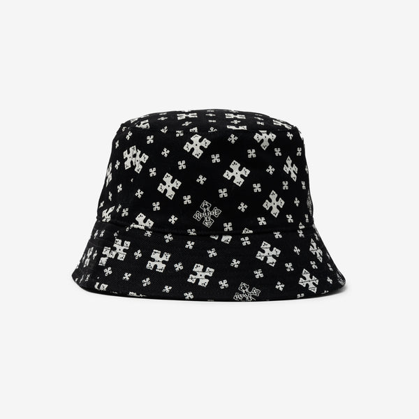 Mens Rhude Bucket Hat Cross Bandana in Black