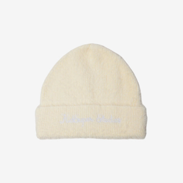 Unisex Kidsuper Fuzzy Knit Beanie in Cream