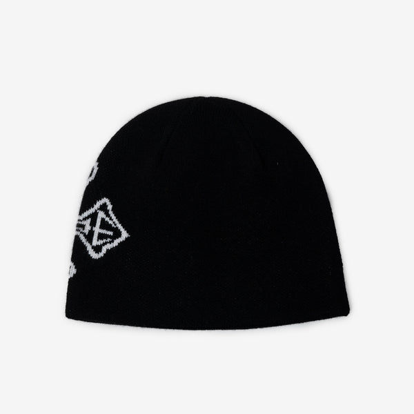 Mens Rhude Beanie Cross Logo Knitted Beanie in Black