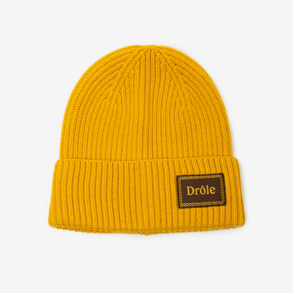 Mens Drôle de Monsieur Le Bonnet Laine Wool Hat in Yellow