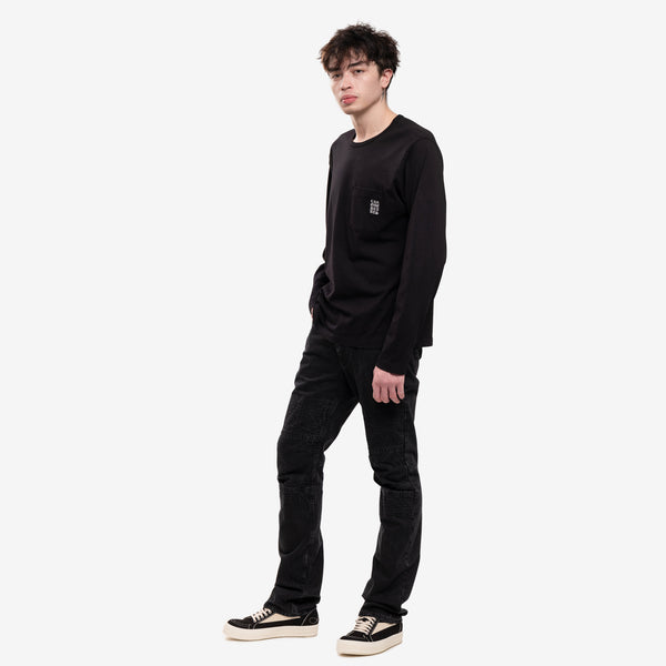 Chrome Hearts Mens CH Embroidered LS T-Shirt in Black