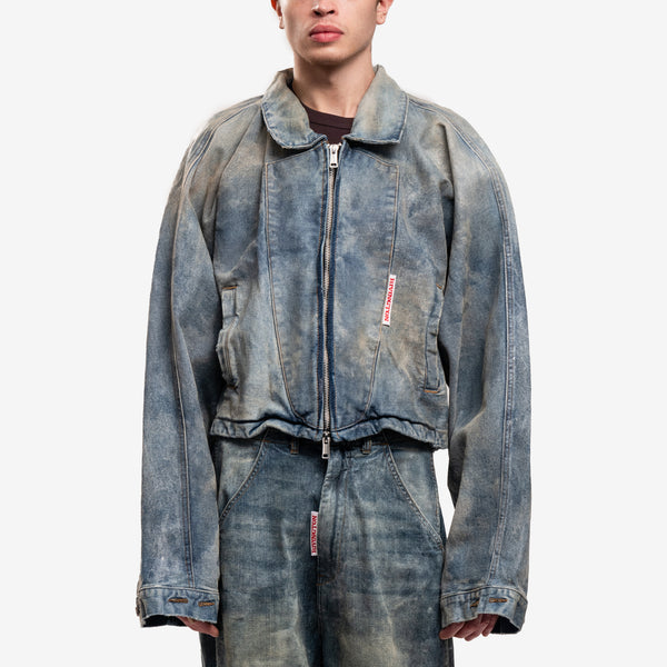 RRR123 Rivington Roi Rebis Mens Rose Trucker Jacket in Indigo