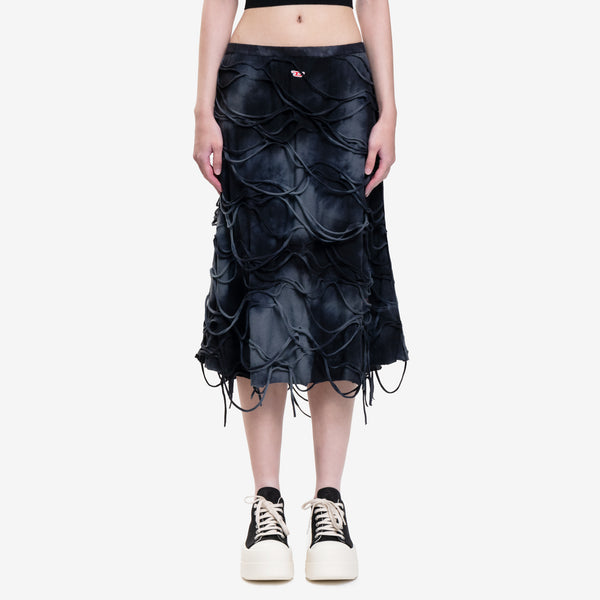 Womens DIESEL Clothing Brand - JAL Midi Skirt in Black