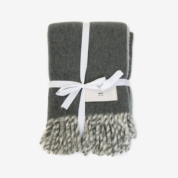 AMI Home - Ami Paris Label Bicolour Blanket in Antique Clay