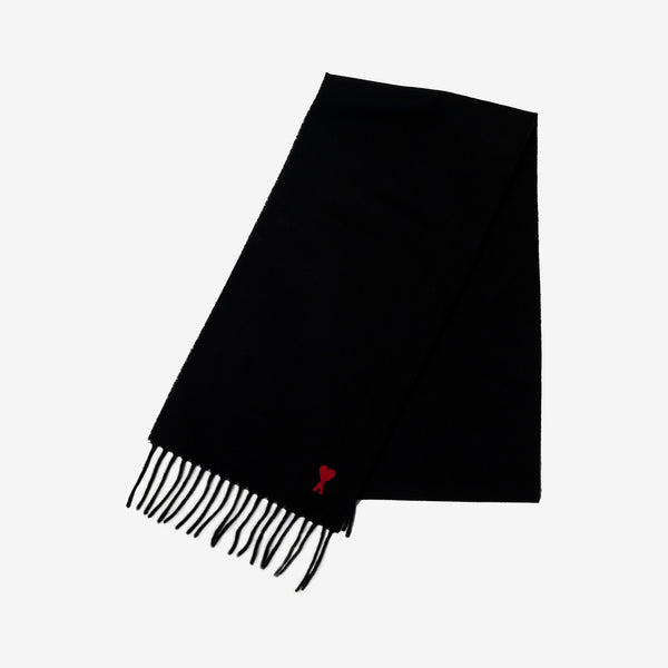 Unisex AMI Paris - Red ADC Scarf in Black
