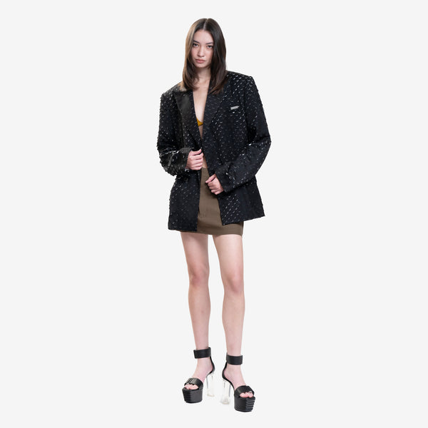 Unisex Helmut Lang Hole Punch Car Blazer in Black