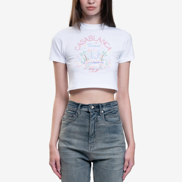 Casablanca Tee for Women Ladies Crayon Tennis Club T-Shirt