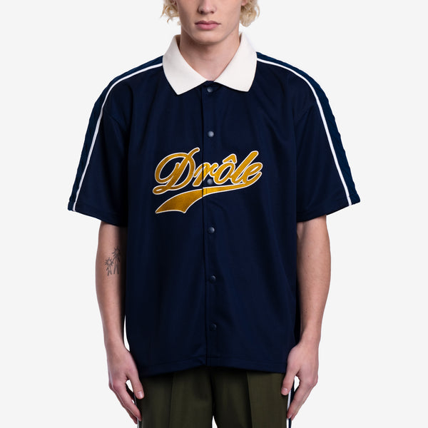 Mens Drôle de Monsieur - La Chemise Mesh in Navy