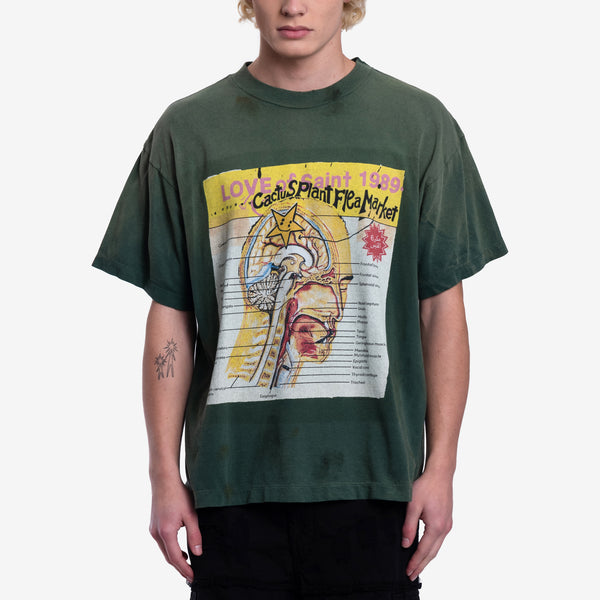 Mens Saint Mxxxxxx & CPFM Love of Saint T-Shirt in Green