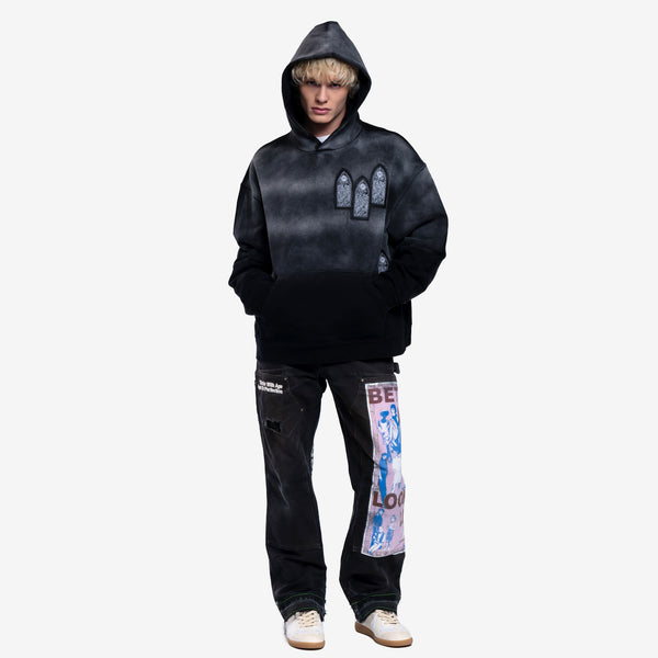 Mens Who Decides War Hoodie - Faded Hoody in Coal