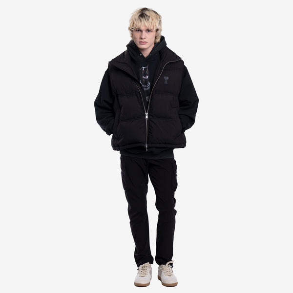  AMI Paris Brand - Sleeveless Down Jacket in Black for Men