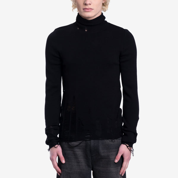 Maison Margiela MM6 Unisex Destroyed Turtleneck Sweater