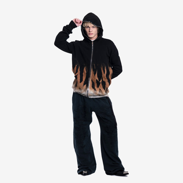 Mens Rick Owens DRKSHDW - Jumbo Gimp Zip Hoodie in Black