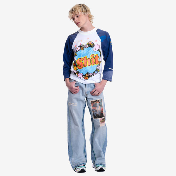 Mens Better with Age - Shit Fuck Raglan T-Shirt in Multi