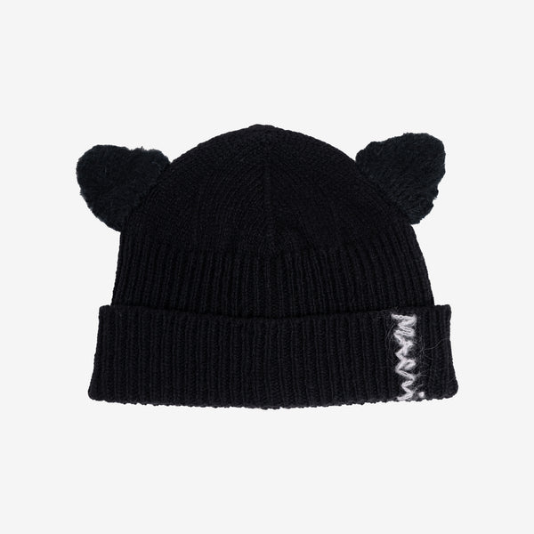 Unisex MARNI Ears Mohair Beanie in Black