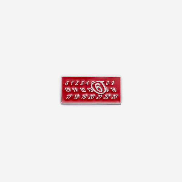Maison Margiela MM6 Unisex Logo Badge Pin Brooch in Red
