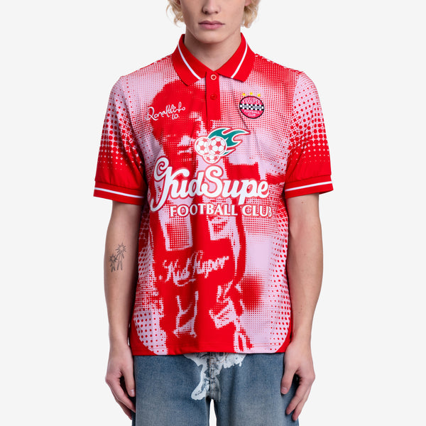 Kidsuper Mens Ronaldinho Red Soccer Jersey