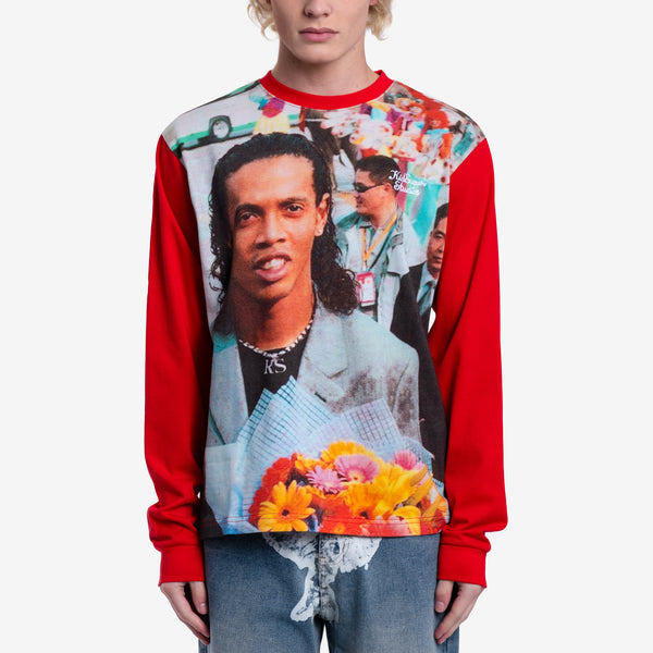 Kidsuper Mens Ronaldinho Long Sleeve T-Shirt in Red