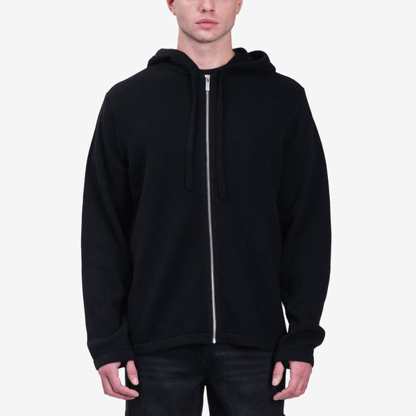 Mens Helmut Lang Mohawk Full Zip Hoody in Black