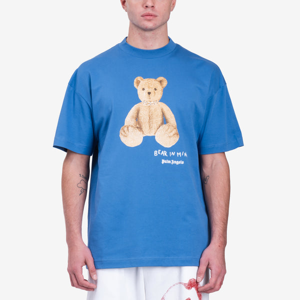 Palm Angels Unisex Bear in Mind T-Shirt in Blue
