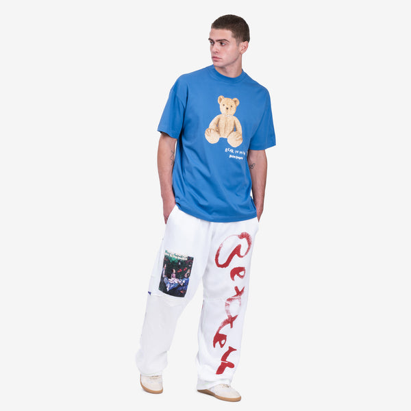 Palm Angels Unisex Bear in Mind T-Shirt in Blue