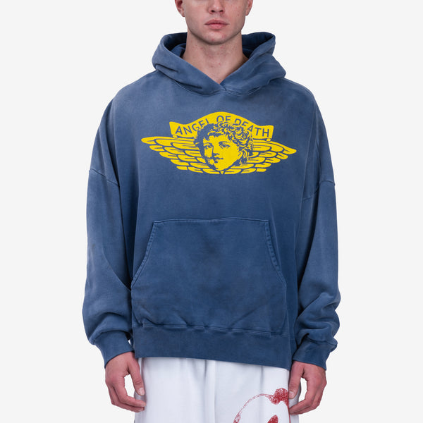 Saint Mxxxxxx Mens Angel Hoodie in Navy