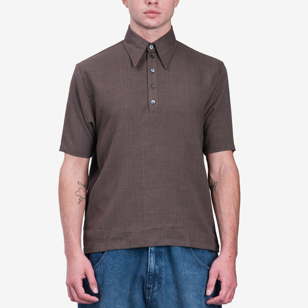 Mens Willy Chavarria Cholo Polo in Brown