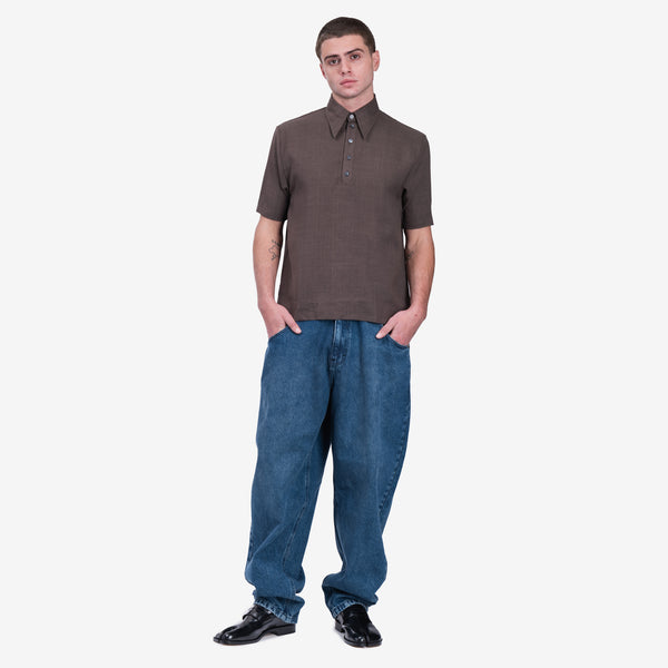 Mens Willy Chavarria Cholo Polo in Brown