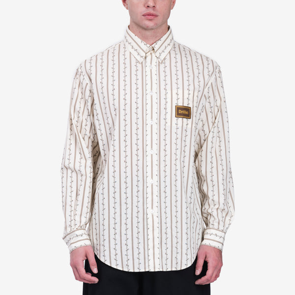 Mens Drôle de Monsieur La Chemise Fleurs Tressees in Ecru