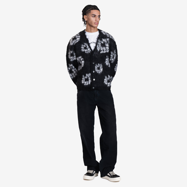 Mens Saint Mxxxxxx Denim Tears Wreath Cardigan in Black