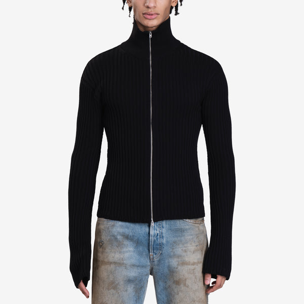 Mens Acne Studios Zip Up Cardigan in Black