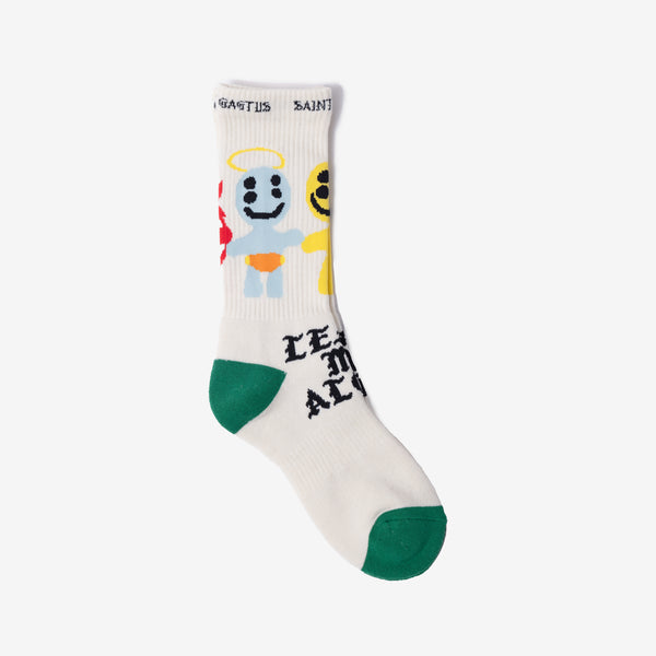 Saint Mxxxxxx Unisex Cactus Plant Flea Market Socks in Ecru