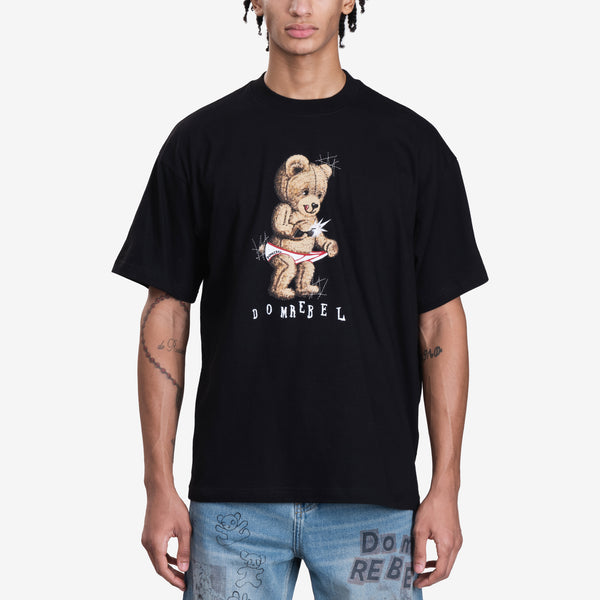 Mens Dom Rebel Snap Shot Vintage T-Shirt in Black