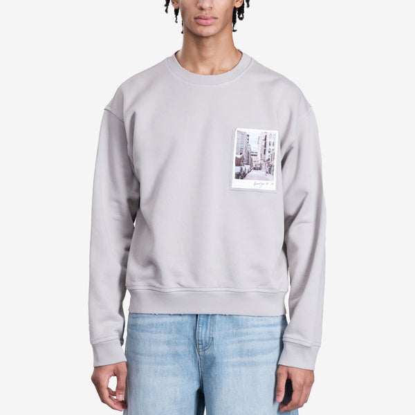Helmut Lang Mens Postcard Brooklyn Sweatshirt in Grey