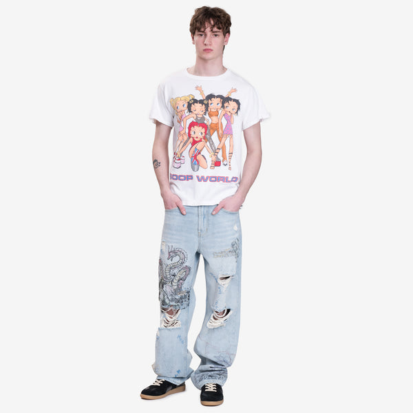 Earthling VIP Mens Boop World Vintage T-Shirt in White